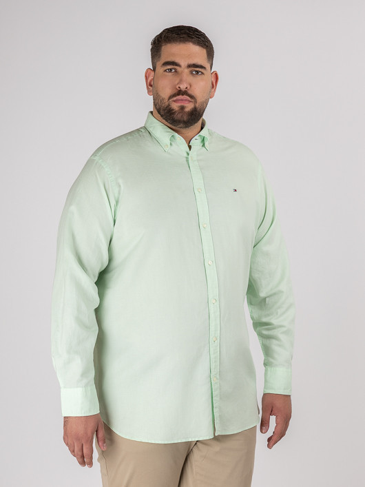 Chemise Coton/lin Blanc Tommy Hilfiger Grande Taille  homme grande taille - Capelstore