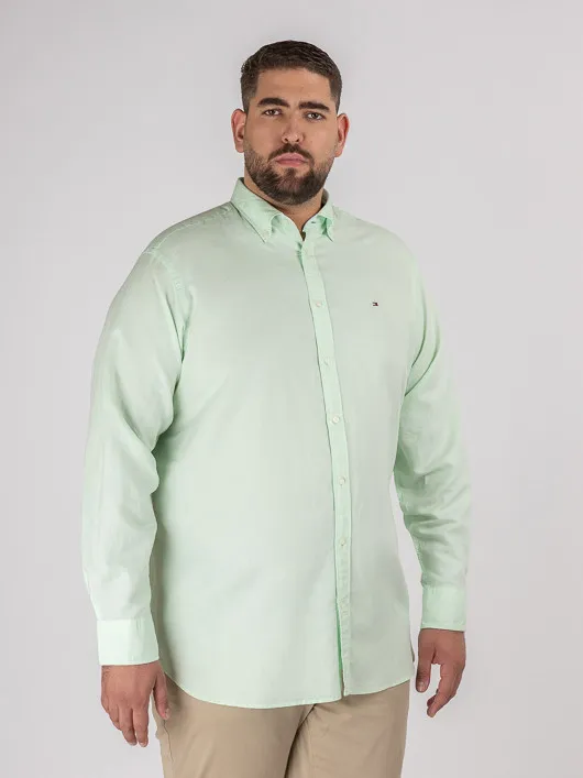 Chemise Coton/lin Blanc Tommy Hilfiger Grande Taille  homme grande taille - Capelstore