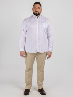 Chemise Rayee Paul & Shark Grande Taille blanc/rose/gris homme grande taille - Capelstore