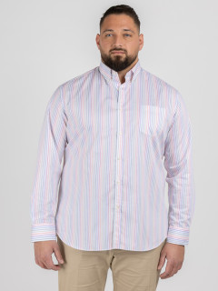 Chemise Rayee Paul & Shark Grande Taille blanc/rose/gris homme grande taille - Capelstore