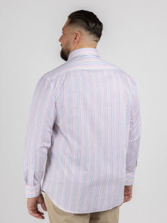 Chemise Rayee Paul & Shark Grande Taille blanc/rose/gris homme grande taille - Capelstore