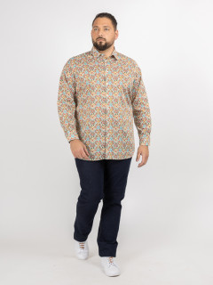 Chemise Tissu Liberty Gianni Capel Grande Taille blanc homme grande taille - Capelstore