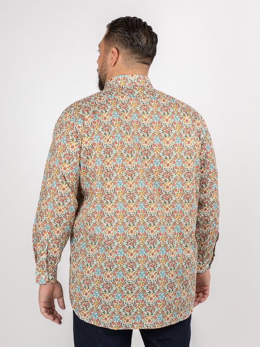 Chemise Tissu Liberty Gianni Capel Grande Taille blanc homme grande taille - Capelstore