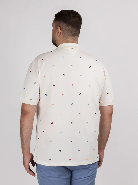 Polo Drapeaux Tommy Hilfiger Grande Taille ivoire homme grande taille - Capelstore