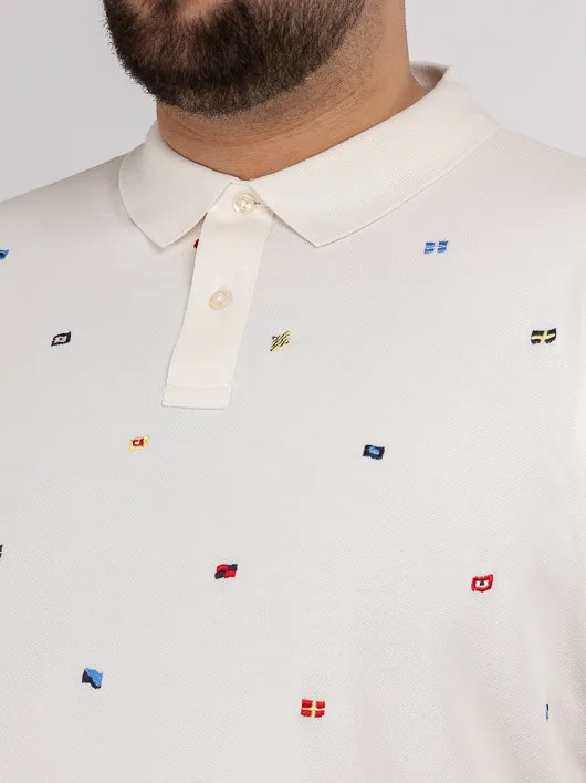 Polo Drapeaux Tommy Hilfiger Grande Taille ivoire homme grande taille - Capelstore