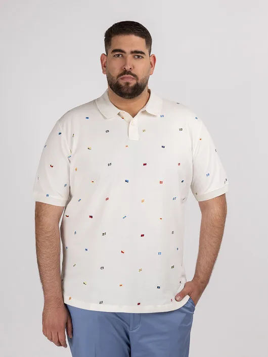 Polo Drapeaux Tommy Hilfiger Grande Taille ivoire homme grande taille - Capelstore