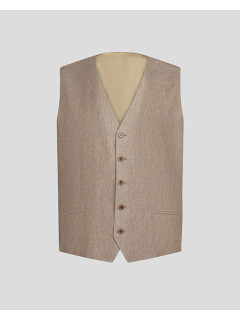 Gilet Lin Marron GlacÃ© Capel Grande Taille marron homme grande taille - Capelstore