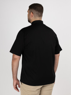 Polo Noir Coton Mercerise Capel Grande Taille noir homme grande taille - Capelstore