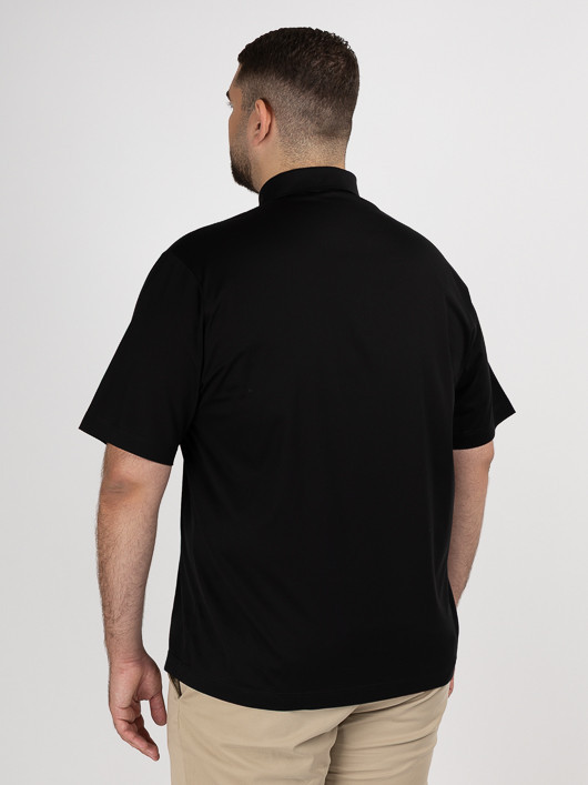 Polo Noir Coton Mercerise Capel Grande Taille noir homme grande taille - Capelstore
