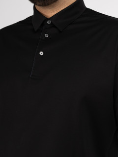 Polo Noir Coton Mercerise Capel Grande Taille noir homme grande taille - Capelstore