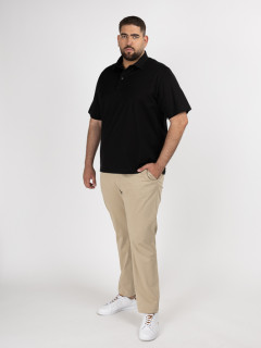 Polo Noir Coton Mercerise Capel Grande Taille noir homme grande taille - Capelstore