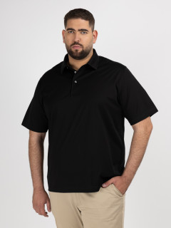 Polo Noir Coton Mercerise Capel Grande Taille noir homme grande taille - Capelstore