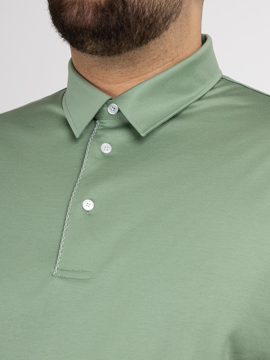 Polo Vert Coton Mercerise Capel Grande Taille vert sauge homme grande taille - Capelstore