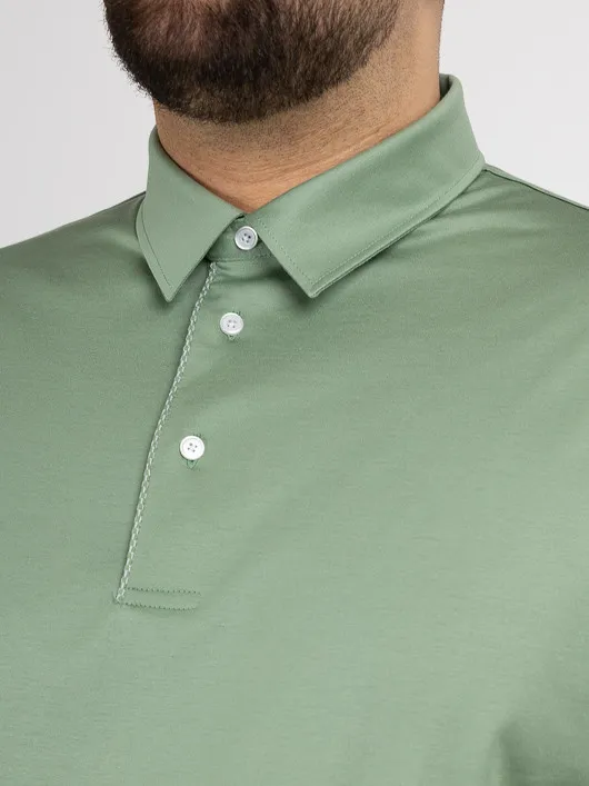 Polo Vert Coton Mercerise Capel Grande Taille vert sauge homme grande taille - Capelstore