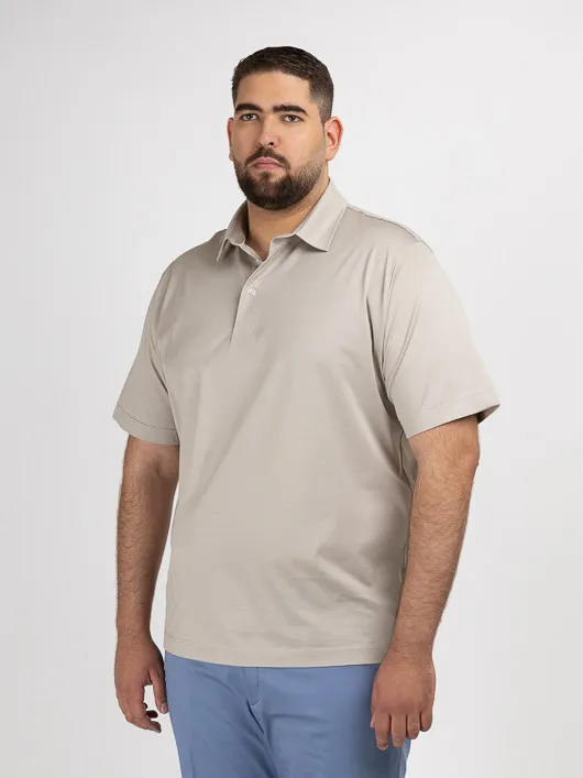 Polo Beige Coton Mercerise Capel Grande Taille beige homme grande taille - Capelstore