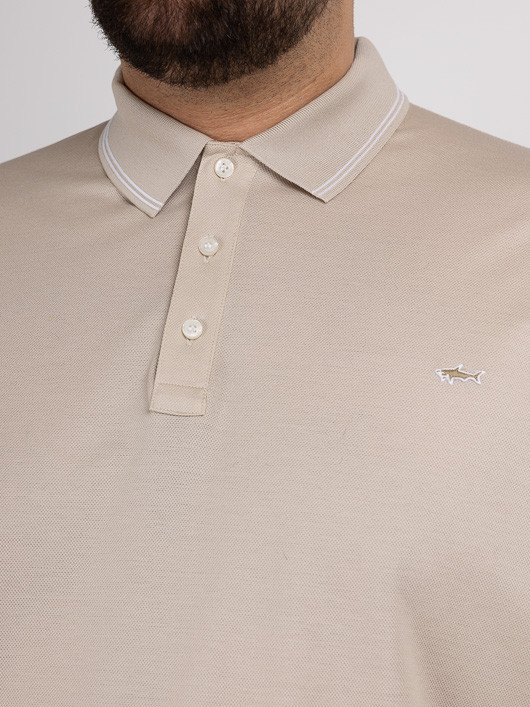 Polo Pique Beige Paul & Shark Grande Taille homme grande taille - Capelstore