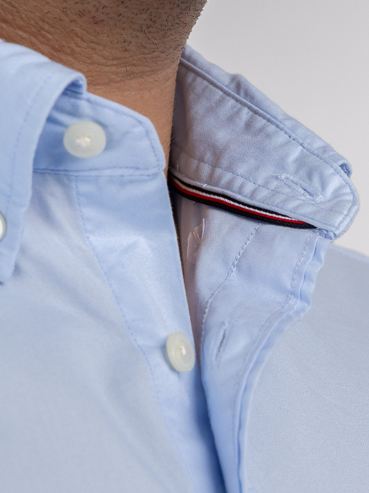 Chemise Popeline Bleue Tommy Hilfiger Grande Taille bleu ciel homme grande taille - Capelstore