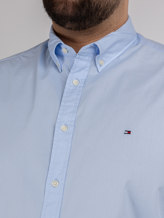 Chemise Popeline Bleue Tommy Hilfiger Grande Taille bleu ciel homme grande taille - Capelstore