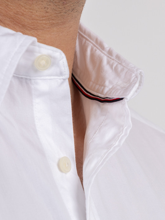 Chemise Popeline Blanche Tommy Hilfiger Grande Taille blanc homme grande taille - Capelstore