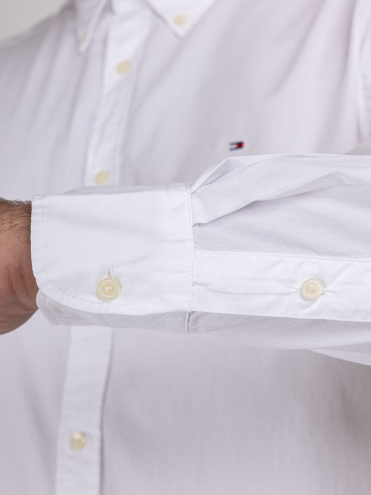 Chemise Popeline Blanche Tommy Hilfiger Grande Taille blanc homme grande taille - Capelstore