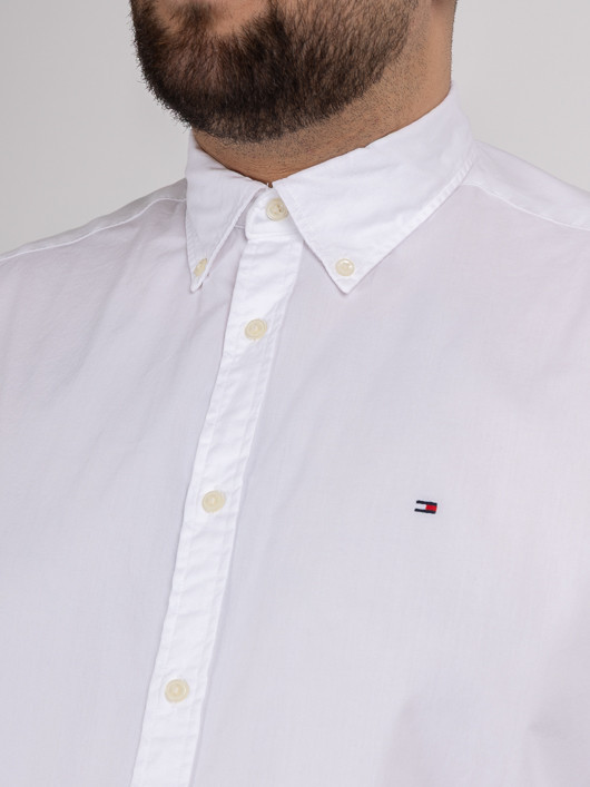 Chemise Popeline Blanche Tommy Hilfiger Grande Taille blanc homme grande taille - Capelstore