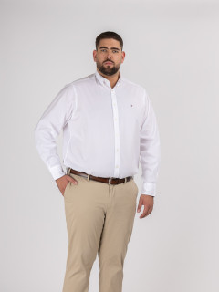 Chemise Popeline Blanche Tommy Hilfiger Grande Taille blanc homme grande taille - Capelstore