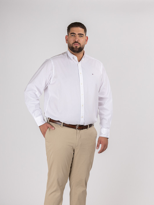 Chemise Popeline Blanche Tommy Hilfiger Grande Taille blanc homme grande taille - Capelstore