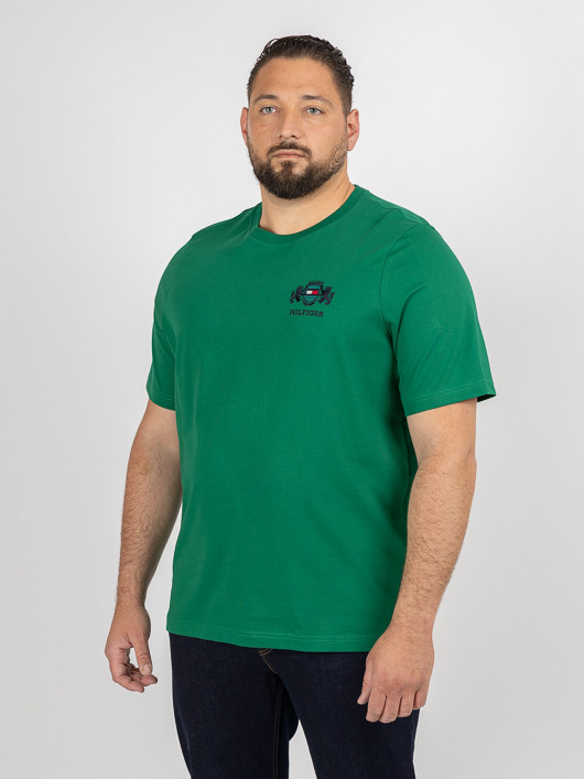 Tee-shirt Logo Brode Tommy Hilfiger Grande Taille vert homme grande taille - Capelstore
