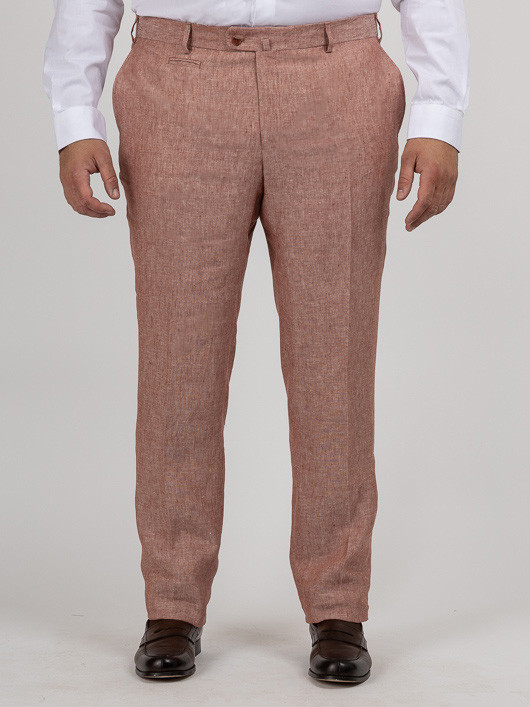 Pantalon Terracotta Lin Capel Grande Taille terracotta homme grande taille - Capelstore