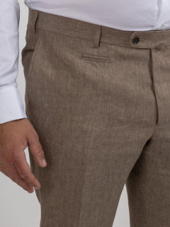Pantalon En Lin Marron Glace Capel Grande Taille marron homme grande taille - Capelstore