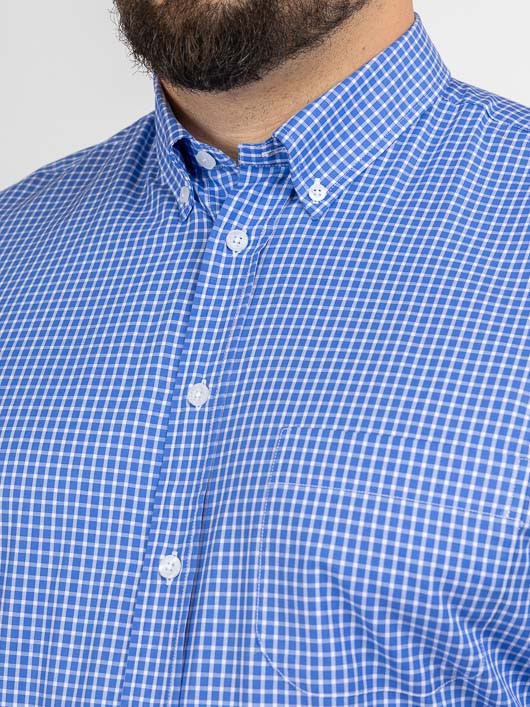 Chemise Ralph Carreaux Capel Capel Grande Taille bleu homme grande taille - Capelstore