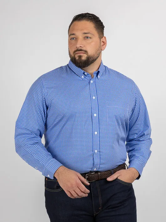 Chemise Ralph Carreaux Capel Capel Grande Taille bleu homme grande taille - Capelstore