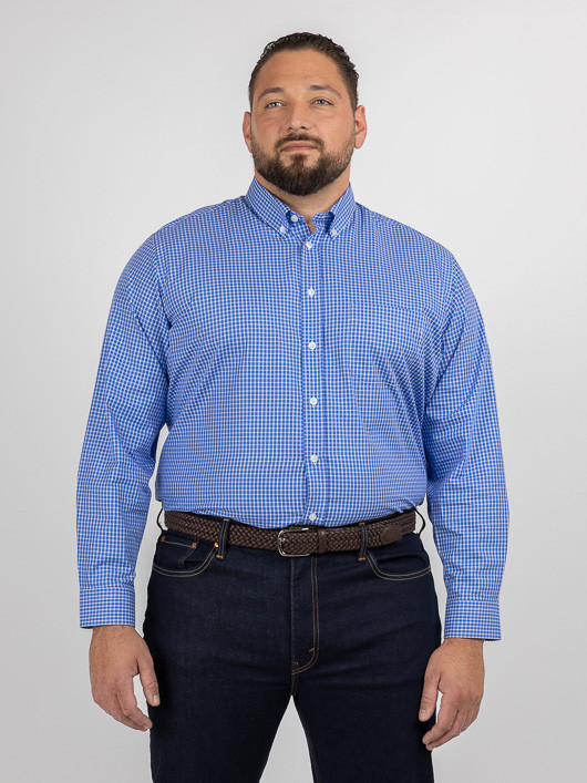 Chemise Ralph Carreaux Capel Capel Grande Taille bleu homme grande taille - Capelstore