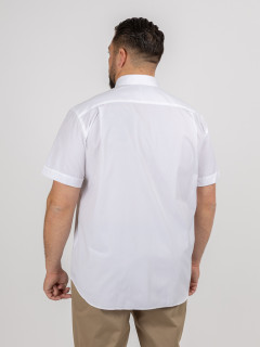 Chemise manches courtes blanche popeline de coton homme grande taille | Capel