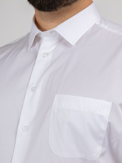 Chemise manches courtes blanche popeline de coton homme grande taille | Capel