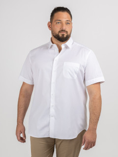 Chemise manches courtes blanche popeline de coton homme grande taille | Capel