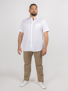 Chemise manches courtes blanche popeline de coton homme grande taille | Capel