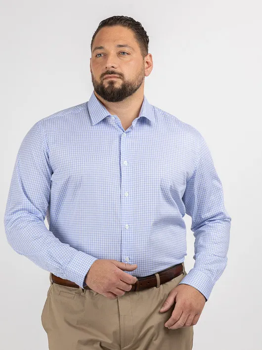 Chemise Carreaux Max/leo Capel Capel Grande Taille blanc homme grande taille - Capelstore