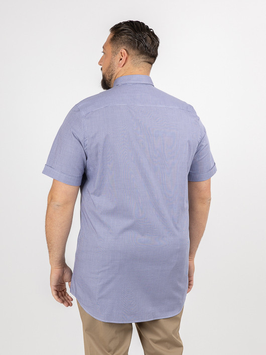 Chemisette Zack Vichy Capel Grande Taille marine homme grande taille - Capelstore