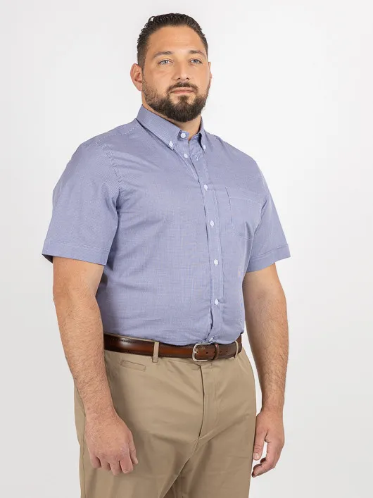 Chemisette Zack Vichy Capel Grande Taille marine homme grande taille - Capelstore