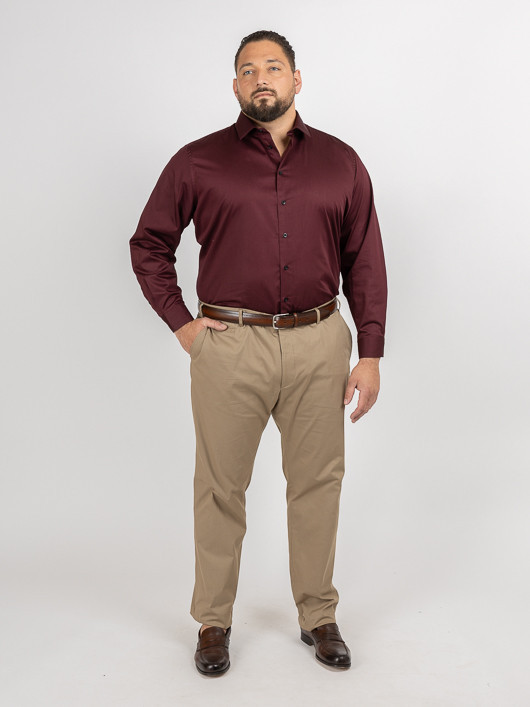 Chemise Max Bordeaux Capel Grande Taille bordeaux homme grande taille - Capelstore