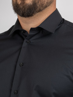 Chemise noire business 100% coton double retors homme grande taille | Capel