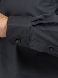 Chemise noire business 100% coton double retors homme grande taille | Capel