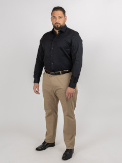 Chemise noire business 100% coton double retors homme grande taille | Capel
