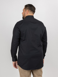 Chemise noire business 100% coton double retors homme grande taille | Capel
