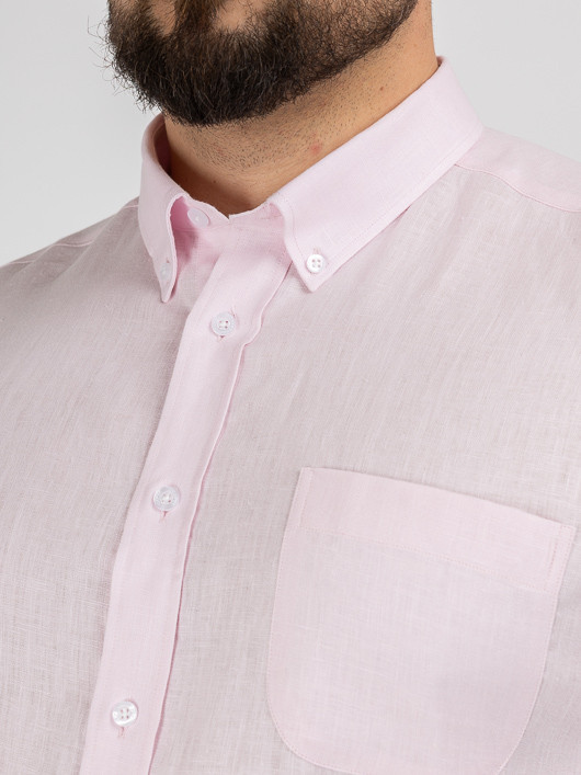 Chemise Ralph Lin Rose Capel Grande Taille rose homme grande taille - Capelstore