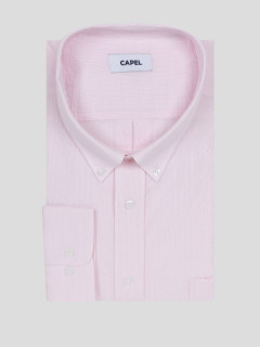 Chemise Ralph Seersucker Capel Grande Taille rose homme grande taille - Capelstore