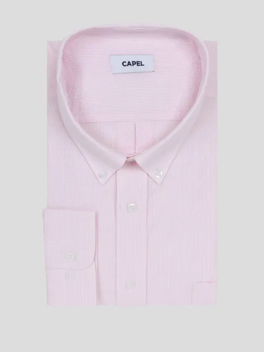 Chemise Ralph Seersucker Capel Grande Taille rose homme grande taille - Capelstore