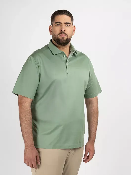 Polo Vert Coton Mercerise Capel Grande Taille vert sauge homme grande taille - Capelstore