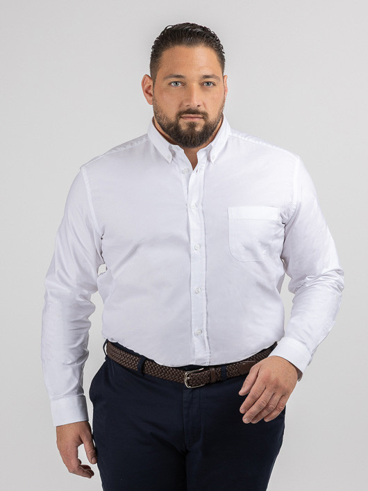 Chemise en Oxford de coton blanche homme grande taille | Capel